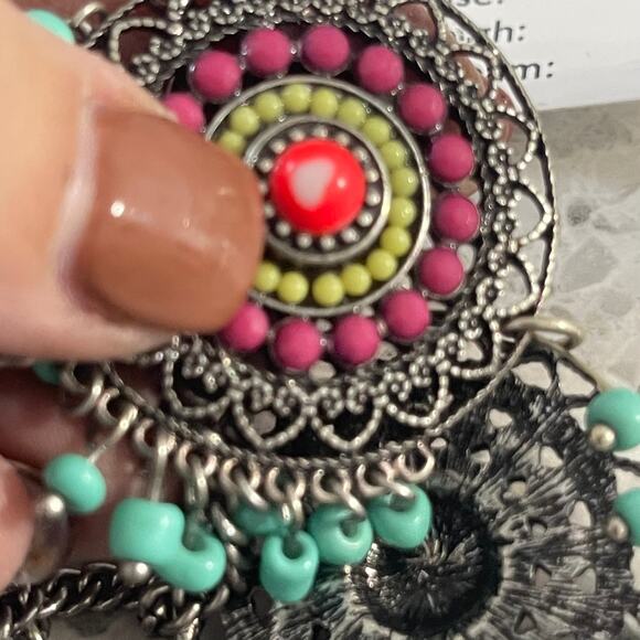 boho trendy necklace costume jewelry boho bohemian trendy FLAW see pix - Picture 7 of 9